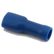 TVFPO2-6.3F Blue Fully Insulated Push On Female Terminals 1.5 - 2.5 mm²