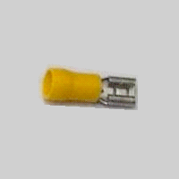 TVPO5-9.5F Yellow Insulated Push On Female Terminals 4.0 - 6.0 mm²